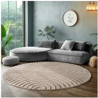 SIMPEX24 Designteppich Boho Design, Rund, Höhe: 8 mm, Teppich Wohnzimmer, Schlafzimmer, Gästezimmer