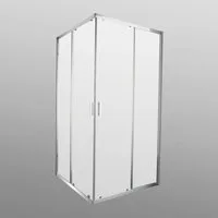 welltime Eckdusche New Summer, BxT: 100x100 cm, Einscheibensicherheitsglas, verbessertes Rollensystem, hochwertiger Aluminiumrahmen, 6mm ESG