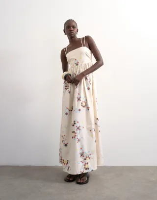 TOPSHOP - TSMIKA STRAPPY BACK MAXI DRESS WVN Orange - Gr. - 40