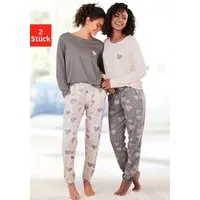 Vivance Dreams by Lascana Pyjama (Packung, 2 Stück) mit süßem Herzchen-Print