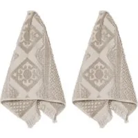 PAD Gästehandtuch HARLEM, 30x50 cm, Frottee (Set, 2-St), Made in Europe, Ton in Ton gestreift, mit Ornamenten, mit Fransen