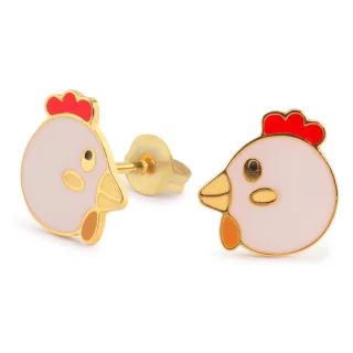 Huhn Ohrringe vergoldet