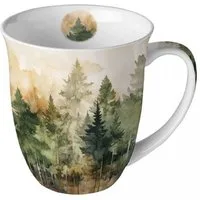 Ambiente Luxury Paper Products Becher Sommer, Blumen, Tiere, Pflanzen, Bäume, Herbst, Mug, Kollektion, 1-tlg., Porzellan Tasse, Blumen - Pflanzen Jahreszeit Herbst - Evergreen trees, Immergrüne Bäume, Winter, Geburtstag, Hochzeit, Valentinstag, Mutte