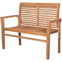 bene living Gartenbank Derby 120 cm, stapelbare Teakholz Gartenbank mit ergonomischem Sitzkomfort
