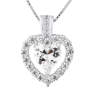 Pendentif Solitaire COEUR Oxydes de zirconium Joaillerie Argent 925 Livré avec Chaîne Offerte