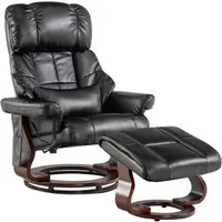 MCombo Relaxsessel MCombo Massagesessel mit Hocker 9068, 360°drehbarer Relaxsessel mit Liegefunktion