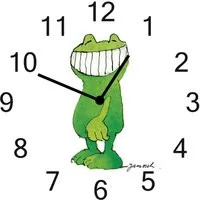 LuckyLinde Wanduhr Frosch (Wanduhr, Uhr, geräuschlos, JANOSCH, Kindermotiv, Panama)