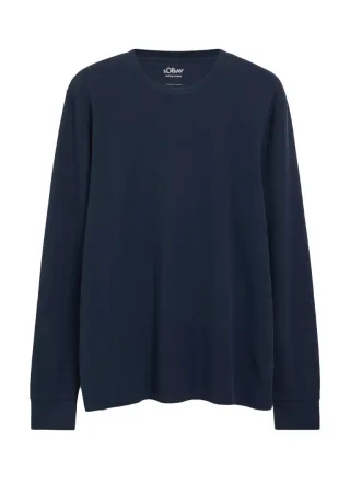 s.Oliver Red Label - Waffel-Langarmshirt blau - Gr. - XXL