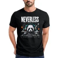 Neverless Print-Shirt Herren T-Shirt Frontprint - EDM Design Electronic Panda - mit Print