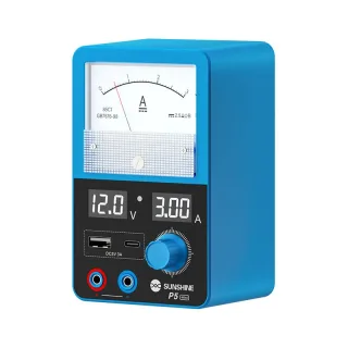 SUNSHINE P5 Mini Smart Power Supply Dual Screen Display 12V 3A Dual USB Ports Short Circuit Protection High-Precision Mo