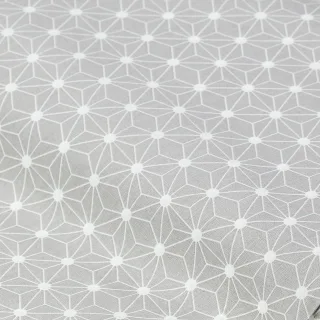 Beschichteter Baumwollstoff "Grafisches Design", hellgrau/weiß