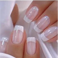 LuxusKollektion Kunstfingernägel Nagelset 24 Stück französische Nägel zum Aufkleben mittelgroß