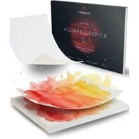 LIEBERGE Aquarellpapier Premium A4 300g – made in Germany – 30 Blatt verleimt, 300g/m², grobes Feinkorn, verleimt, für Anfänger, für Fortgeschrittene