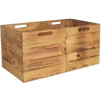 CHICCIE Holzkiste Kallax Aufbewahrungsbox Geflammt 33x38x33cm (2 St)