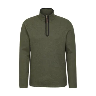 Mountain Warehouse - "Beta" Oberteil Kontrastfarbener Reißverschluss für Herren (Dunkel-Khaki)