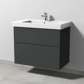 Sanipa 3way Waschtischunterbau zu Villeroy & Boch Subway 2.0 Waschtisch mit 2 Auszügen, Graphit-Matt SP6141B