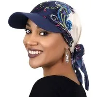 nsihing Turbanmütze Mütze mit Kopftuch für Damen Kopftuch mit Krempenvisier