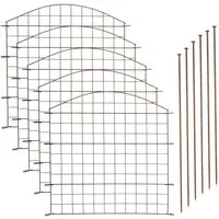 ESTEXO Gartenzaun Rost Teichzaun Gitterzaun 11tlg Set Steckzaun Metall Zaun Oberbogen