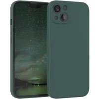 EAZY CASE Handyhülle für Apple iPhone 13 Hülle Silikon 6,1 Zoll, Silikon Schutzhülle mit Kameraschutz kratzfest bumper Grün / Nachtgrün