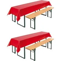 Beautex Tischdecke, Partytischdecke, für Biertischgarnituren, 100x250cm, viele Farben (2-tlg), wasserabweisend, abwaschbar, lebensmittelecht, strapazierfähig