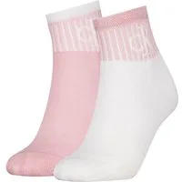 Calvin Klein Jeans Socken CKJ WOMEN QUARTER 2P GLOSSY RIB (2-Paar) mit dezentem Logo-Design