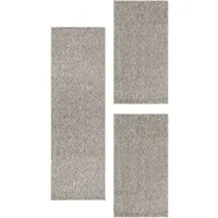 Carpettex Kurzflor-Bettumrandung Unicolor - Einfarbig, Höhe 7 mm, (Bett-Set, 3-tlg., Bettvorlage), Schlafzimmer Teppich Bettumrandung Läufer Set 3 teilig