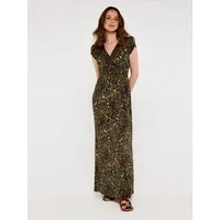 Apricot Maxikleid Colourpop Cheetah Smock Maxi Dress mit Animal-Print