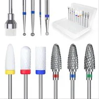 TUWENA Nageldesign Zubehör 10PCS Nagelfräser Aufsätze, 3/32 Zoll Professionelle Nagelfräser Bits, 10-tlg., für Maniküre/Pediküre/Cuticle/Gel-Polishing