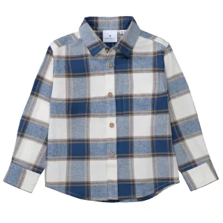 BASEFIELD - Kn.-Hemd denim blue check - Gr. - 92/98