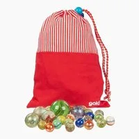 goki Kugelbahn-Bausatz Mein Murmelbeutel mit 50 Murmeln, (packung, 50-tlg., set), Ein Spielklassiker für Groß und Klein