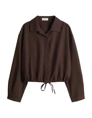 Opus - Lässiges Overshirt aus BCI Cotton Mix Loose Fit - Formente braun - Gr. - 38