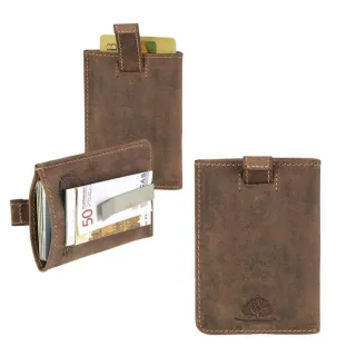 Minimalistischer Kartenclip mit Geldklammer und RFID-Schutz aus Leder | Greenburry. Strukturierte Kartenaufbewahrung für Ihren smarten Alltag.