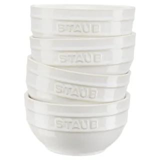 Staub Ceramique Schüssel Set 12 cm / 4-tlg, Elfenbein-Weiß, Keramik