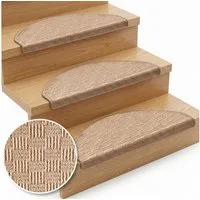 Floordirekt Stufenmatte Treppenmatte Monaco halbrund rutschhemmend schalldämmend antistatisch, Robuster Winkel mit Klebeband