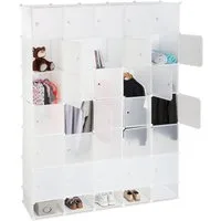 relaxdays Kleiderschrank XXL Kleiderschrank Stecksystem weiß