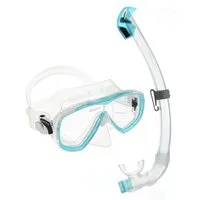 Cressi Taucherbrille Estrella + Seal Dry Snorkel Combo - Clear/Aquamarine