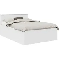 vidaXL Bettgestell Bettrahmen mit Kopfteil Weiß 160 x 200 cm Holzwerkstoff (1-tlg)