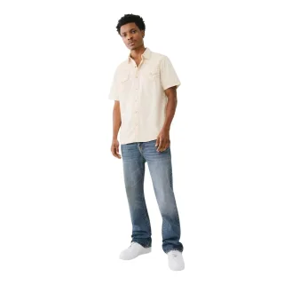 True Religion - Hemd für Herren, Regulär, kurzärmlig (Winter-Weiß)