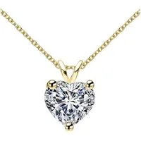 ROUGEMONT Silberkette Moissanit Herz Damen Halskette 1,0ct +Echtheitszertifikat 18K Gold, Echtschmuck