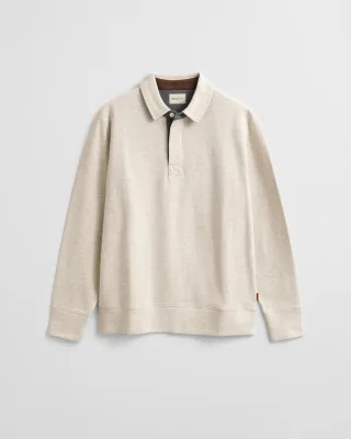 GANT - Leichtes Sacker Rib Polo-Sweatshirt seed melange - Gr. - XXXL