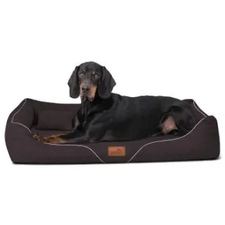 Tierlando WILLIAM Couture - Orthopädisches Hundebett braun 1,6 m, 22 cm, 1,1 m