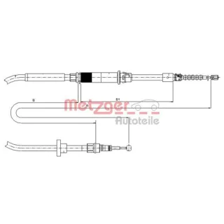 Metzger Handbremsseil hinten VW Passat B5