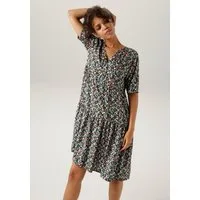 Aniston CASUAL Sommerkleid mit buntem Minimal-Blumendruck