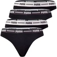 PUMA BODYWEAR String Soft Cotton Modal (Set) Webgummibund, Logo, 4er Pack