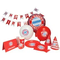FC Bayern München Aufblasbares Partyzubehör FC Bayern München Geburtstagsparty-Set 12-teilig (Rot/Weiß)