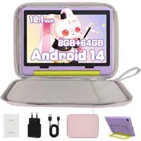 BUFO 10'' Android 64GB 1280x800 HD IPS WiFi 6 Lern Kinder Tablet (10", 64 GB, Android 14, 5G WiFi, Kids Bumper Blau, Elterliche Kontrolle, Anti-Blaulicht)