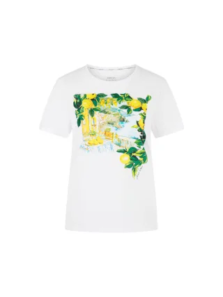 Marc Cain Additions - Shirt mit Zitronen und Landschaft white - Gr. - 42