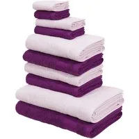 OTTO home Handtuch Set Afri, Duschtücher, Handtücher, Gästetücher, Seiftücher, Walkfrottee (Set, 10-St), zweifarbig, 100% Baumwolle, weich, mit Bordüre