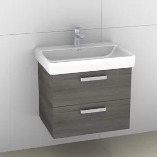 Artiqua 415 Waschtischunterschrank für Pro S 810964 Graphit Struktur quer, 415-WU2L-L55-7098-401 415-WU2L-L55-7098-401