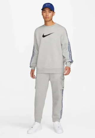 Nike Herren Fleece Sportswear Crew Neck Trainingsanzug in Grau